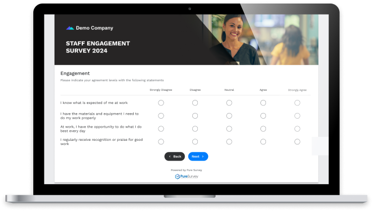 Responsive survey design on laptop